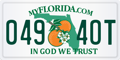 FL license plate 0494OT