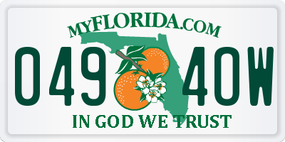 FL license plate 0494OW
