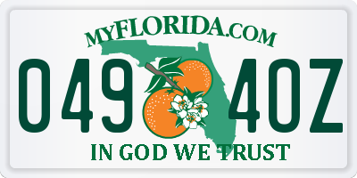 FL license plate 0494OZ
