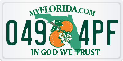 FL license plate 0494PF