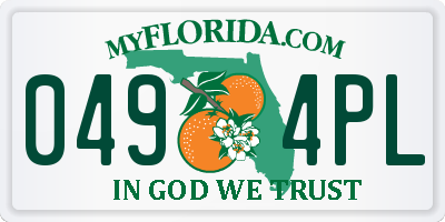FL license plate 0494PL