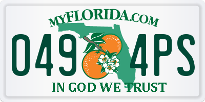 FL license plate 0494PS