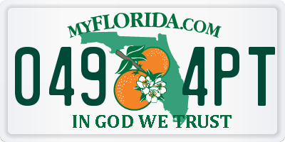 FL license plate 0494PT