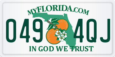 FL license plate 0494QJ