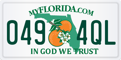 FL license plate 0494QL