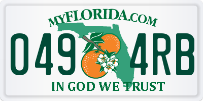 FL license plate 0494RB