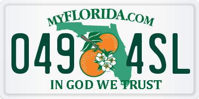 FL license plate 0494SL