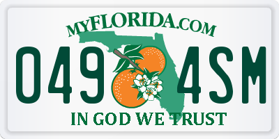 FL license plate 0494SM