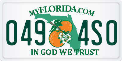 FL license plate 0494SO
