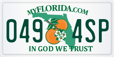 FL license plate 0494SP