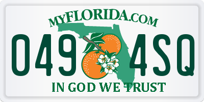 FL license plate 0494SQ