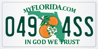 FL license plate 0494SS