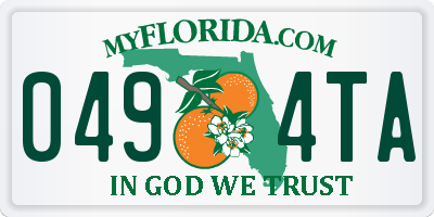 FL license plate 0494TA