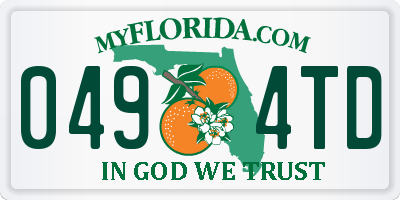 FL license plate 0494TD