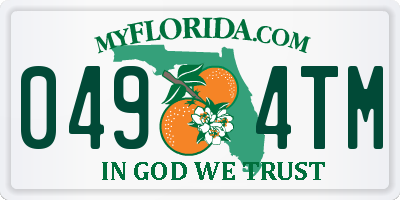 FL license plate 0494TM