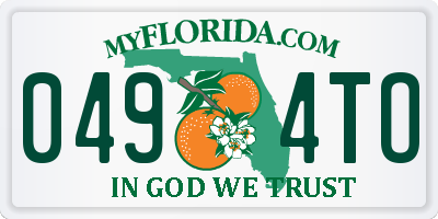 FL license plate 0494TO