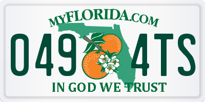 FL license plate 0494TS