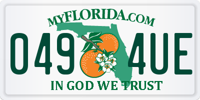 FL license plate 0494UE
