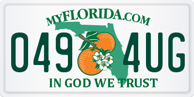 FL license plate 0494UG