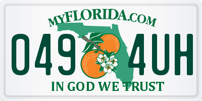 FL license plate 0494UH