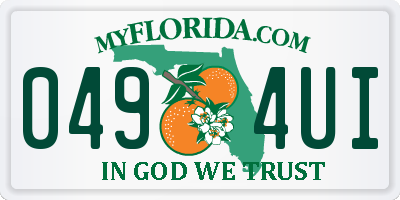 FL license plate 0494UI