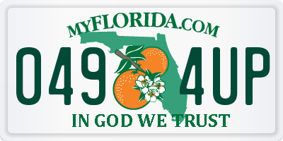 FL license plate 0494UP