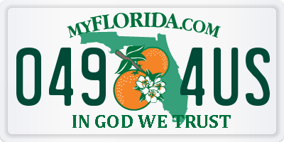FL license plate 0494US