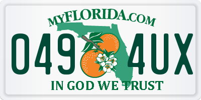 FL license plate 0494UX