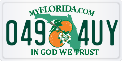 FL license plate 0494UY