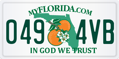 FL license plate 0494VB