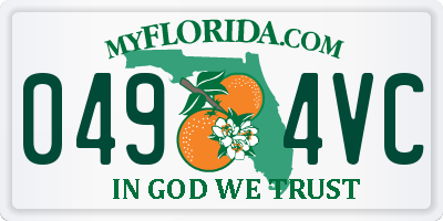 FL license plate 0494VC
