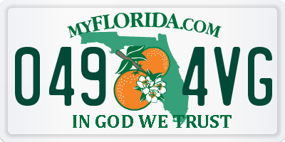 FL license plate 0494VG