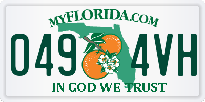 FL license plate 0494VH