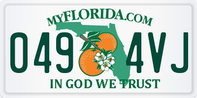 FL license plate 0494VJ