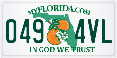 FL license plate 0494VL