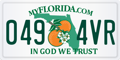 FL license plate 0494VR
