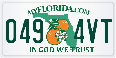 FL license plate 0494VT