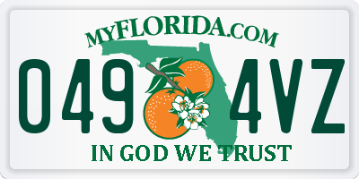 FL license plate 0494VZ