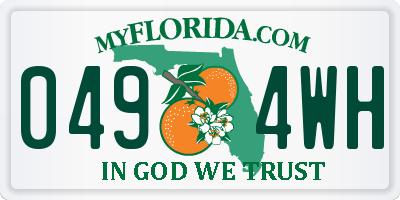 FL license plate 0494WH