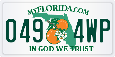FL license plate 0494WP