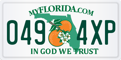 FL license plate 0494XP