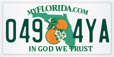 FL license plate 0494YA