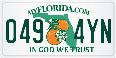 FL license plate 0494YN