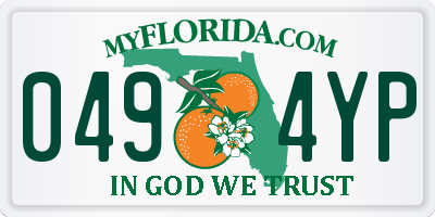 FL license plate 0494YP