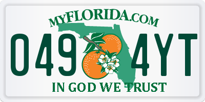 FL license plate 0494YT