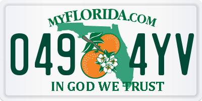 FL license plate 0494YV