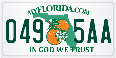 FL license plate 0495AA