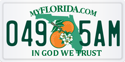 FL license plate 0495AM