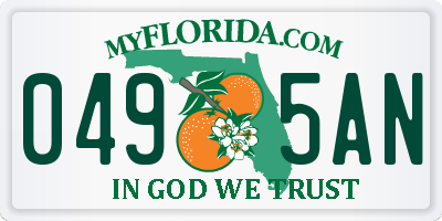 FL license plate 0495AN