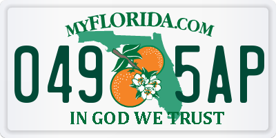 FL license plate 0495AP
